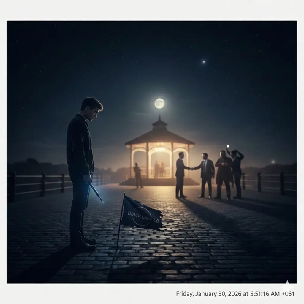 অন্ধকারের রাজসভায় দাঁড়িয়ে এক নিঃসঙ্গ কলম যোদ্ধা এবং ব্ল্যাক লেন্স ২.০ এর পতাকা।