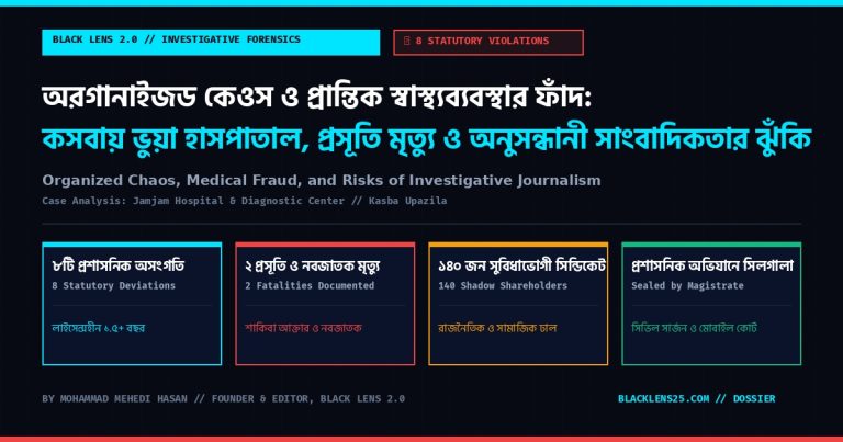 অরগানাইজড কেওস ও প্রান্তিক স্বাস্থ্যব্যবস্থার ফাঁদ: কসবায় ভুয়া হাসপাতাল, প্রসূতি মৃত্যু ও অনুসন্ধানী সাংবাদিকতার ঝুঁকি // Organized Chaos & Medical Fraud Dossier